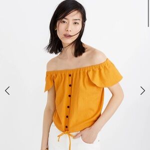 Madewell off shoulder cinch waist top